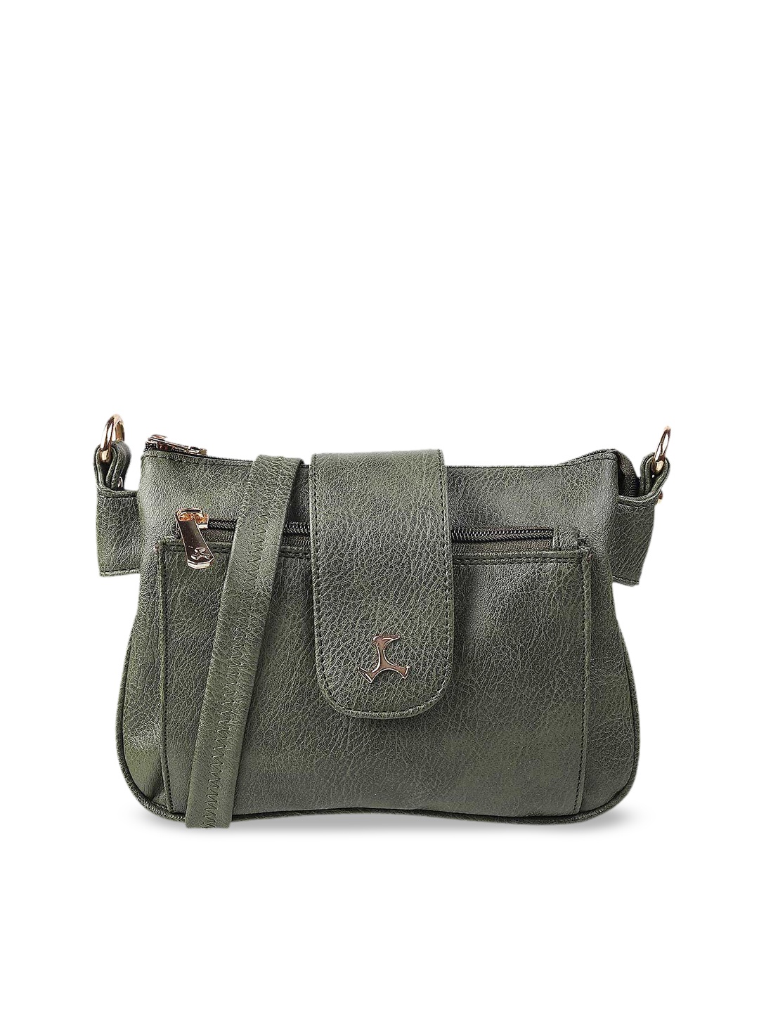 

Mochi Green Textured PU Swagger Sling Bag