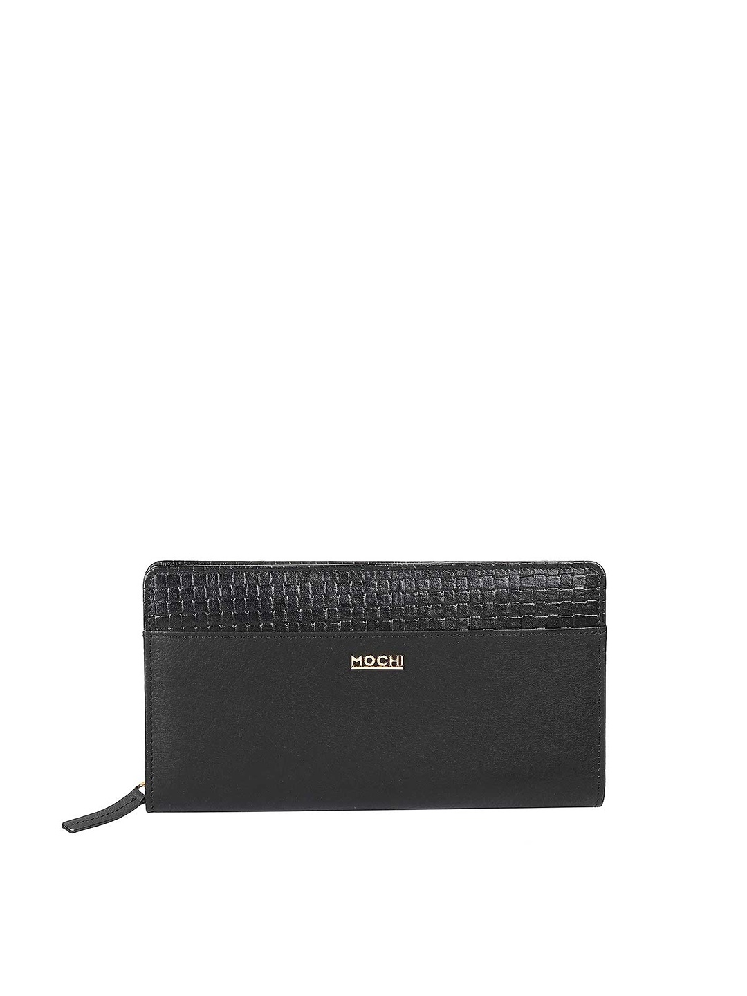 

Mochi Black Textured Envelope Clutch