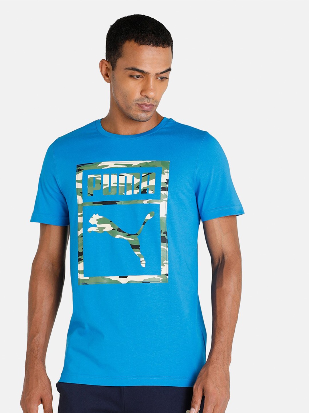 

Puma Me Typography Printed Cotton Slim Fit T-shirt, Blue