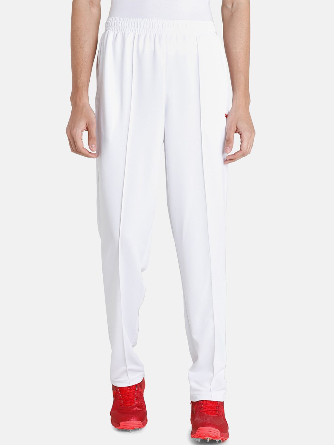 

Puma Men White Solid Team CR Knitted Track Pants