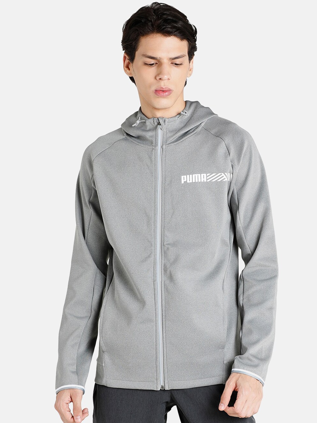 

Puma Men Grey Tailored Regular Fit Jacket