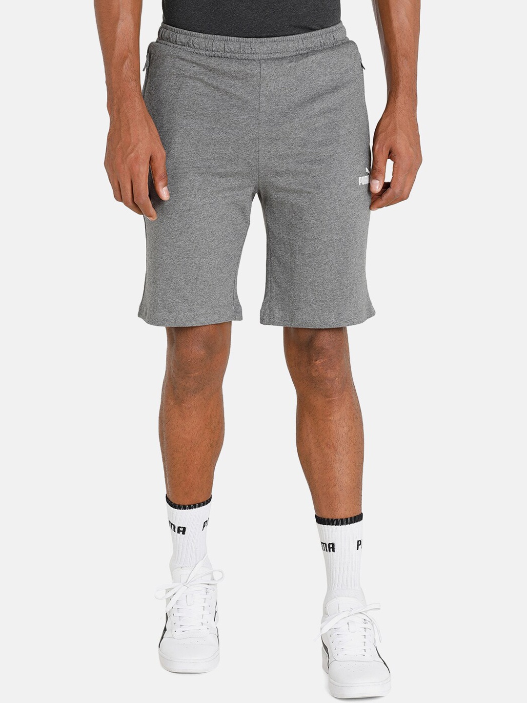 

Puma Men Grey Slim Fit Sports Shorts