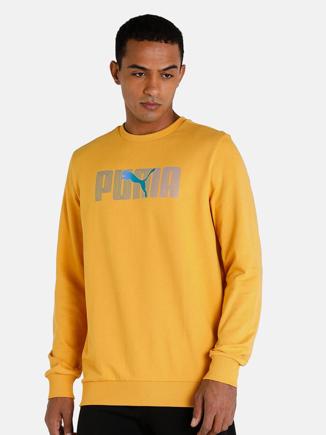 

Puma Men Yellow Printed Sweatshirt