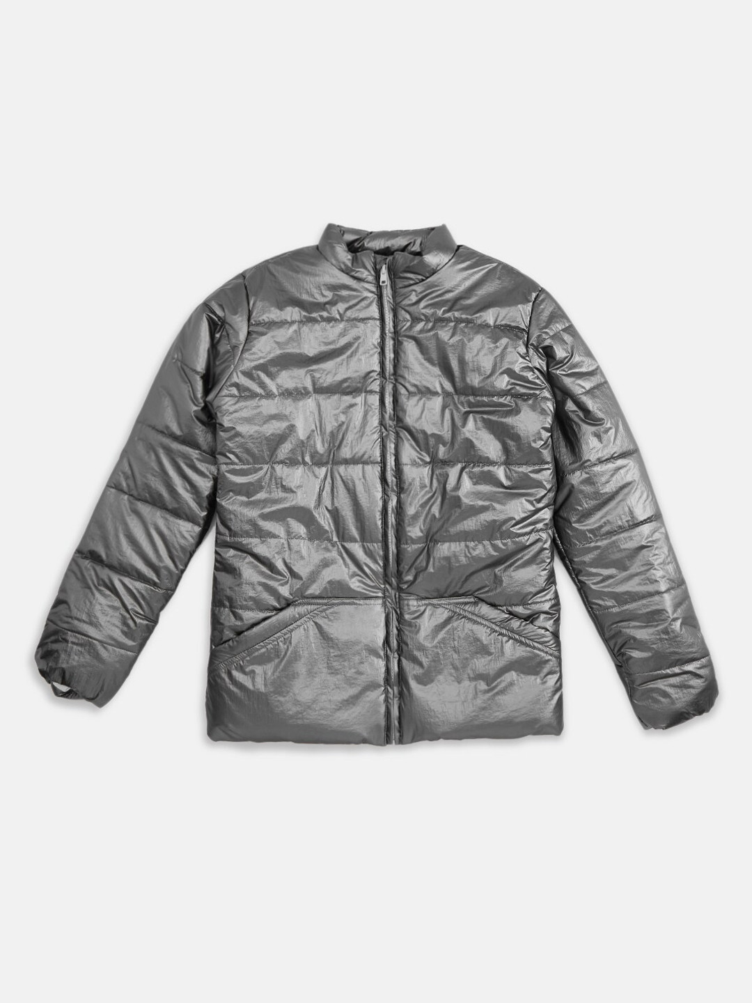 

Pantaloons Junior Girls Grey Solid Puffer Jacket