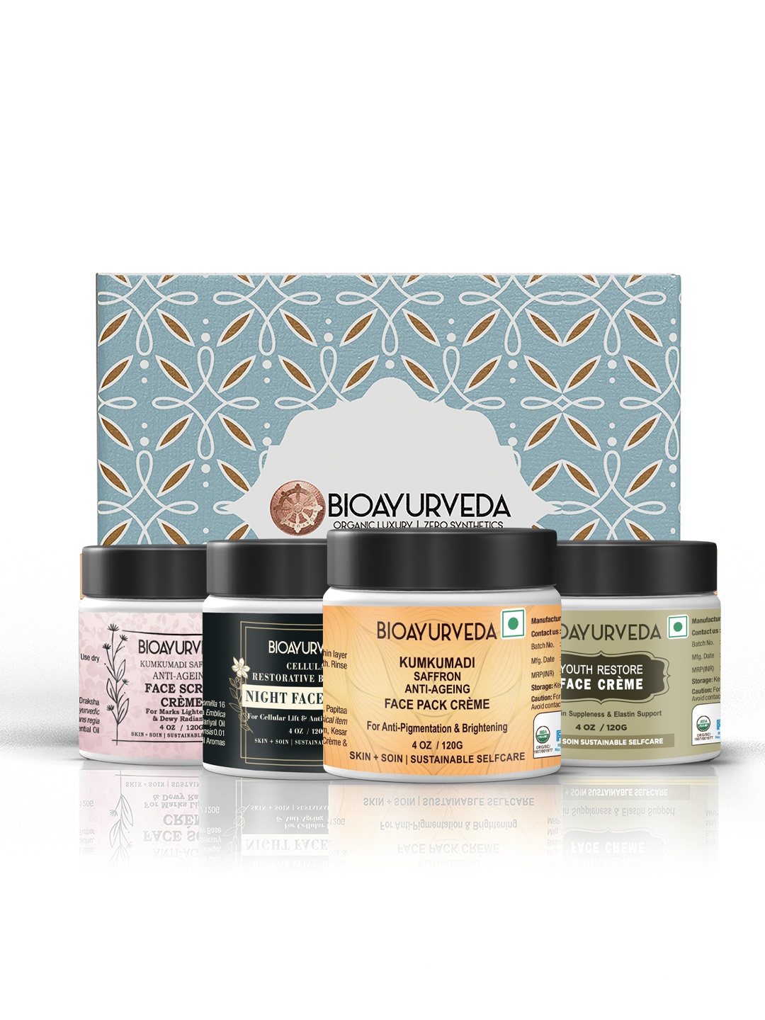 

BIOAYURVEDA Set of 4 Organic & Natural Facial Beauty Gift Box, Multi