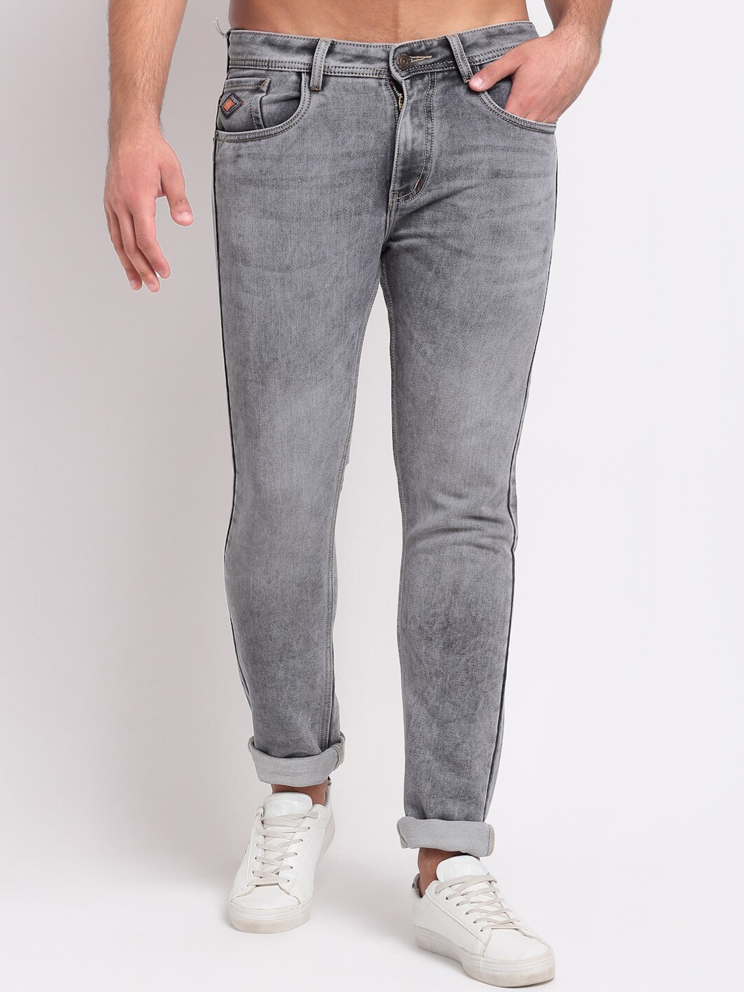 

LOUIS STITCH Men Grey Comfort Slim Fit Light Fade Stretchable Jeans