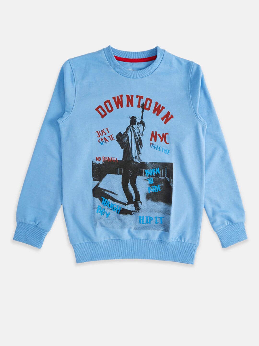 

Pantaloons Junior Boys Blue Printed Sweatshirt