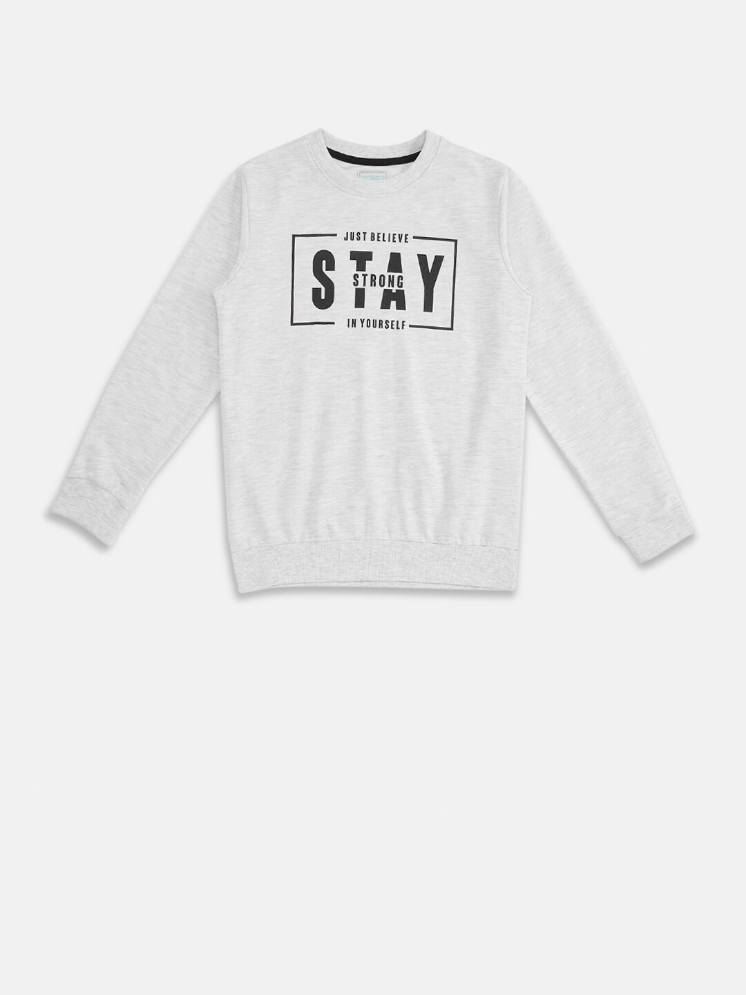 

Pantaloons Junior Boys Grey Melange Printed Cotton Sweatshirt