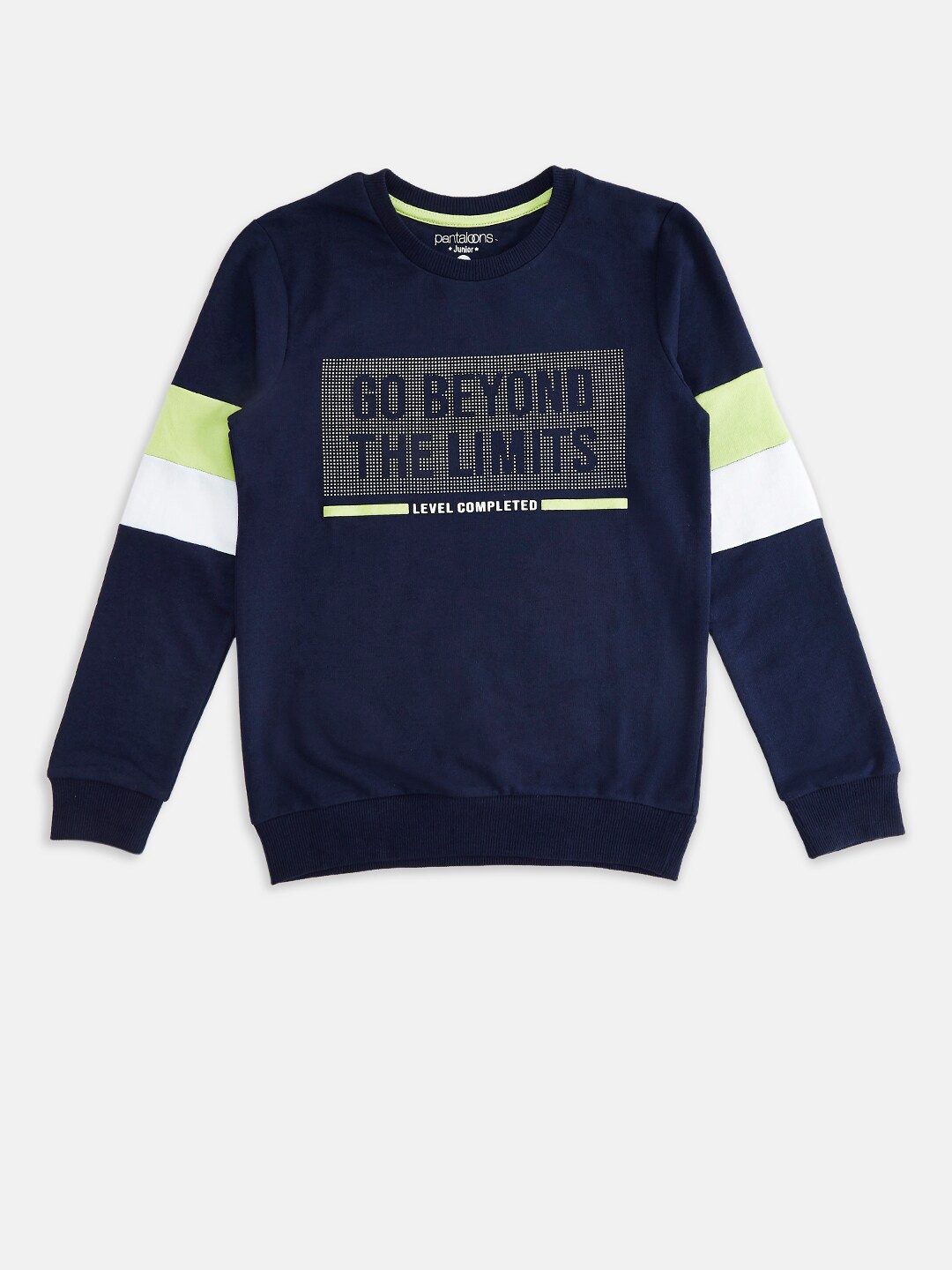 

Pantaloons Junior Boys Navy Blue Printed Sweatshirt