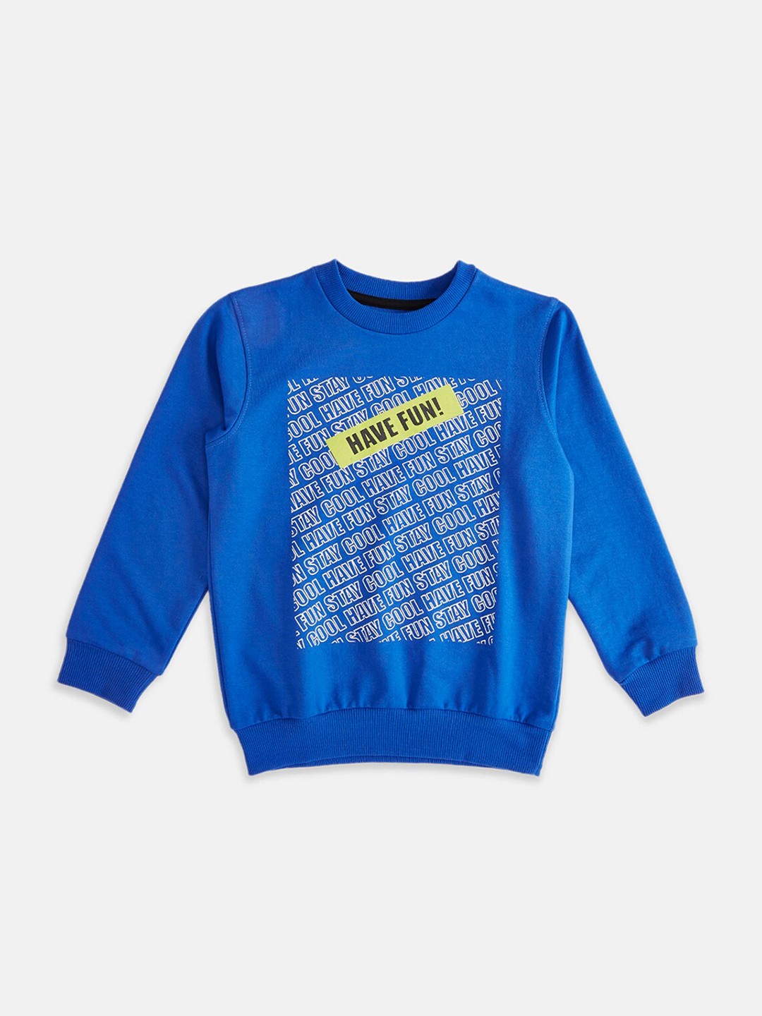 

Pantaloons Junior Boys Blue Printed Sweatshirt