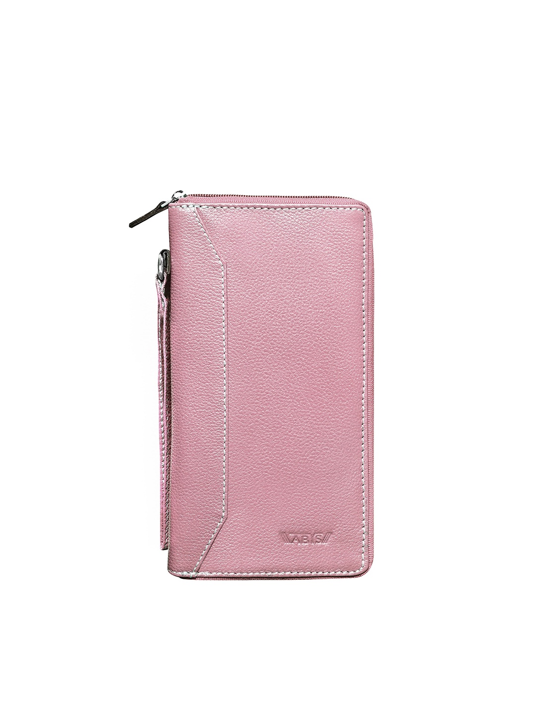 

ABYS Unisex Pink & White Textured Leather Passport Holder