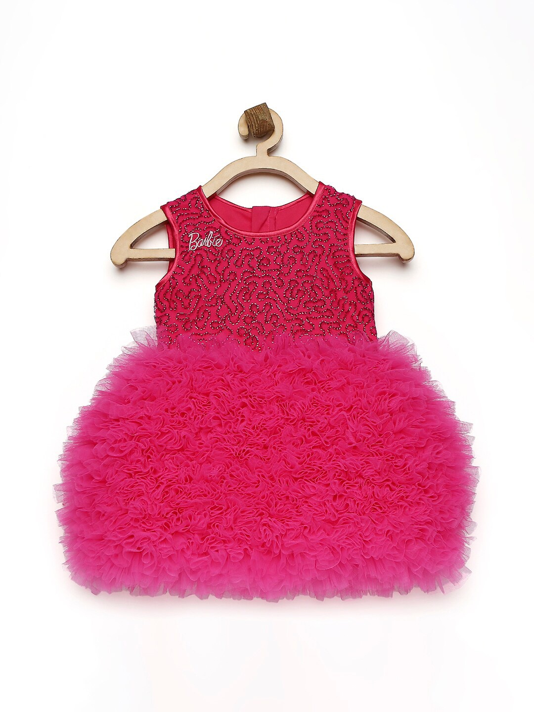 

Barbie by Many Frocks & Pink Embellished Embroidered Net Dress