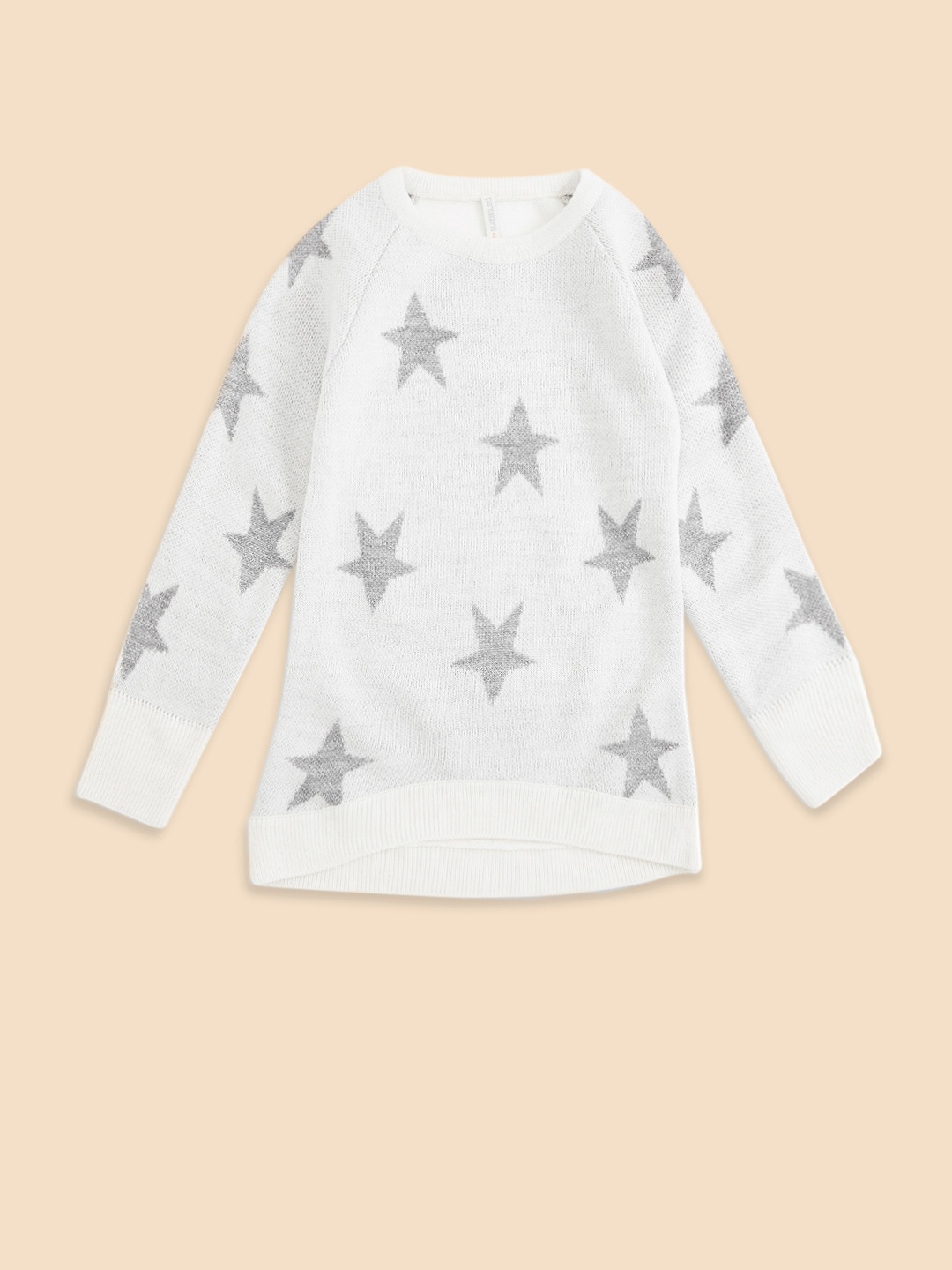 

Pantaloons Junior Girls White Printed Acrylic Pullover