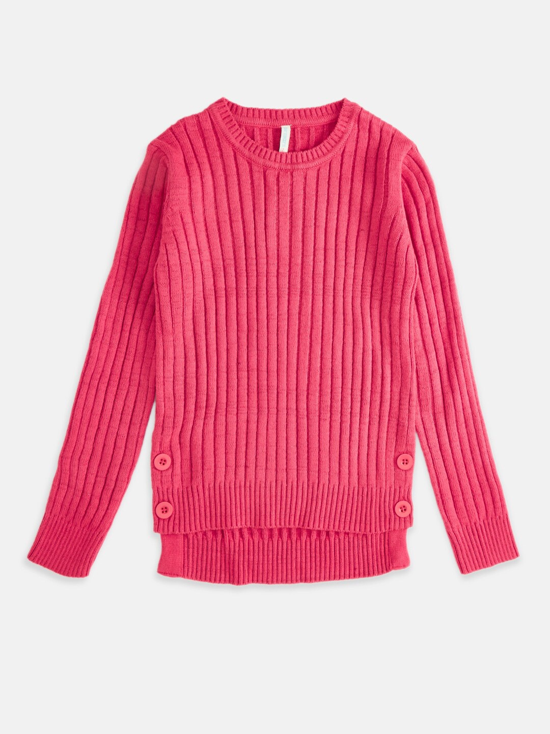 

Pantaloons Junior Girls Pink Ribbed Acrylic Pullover
