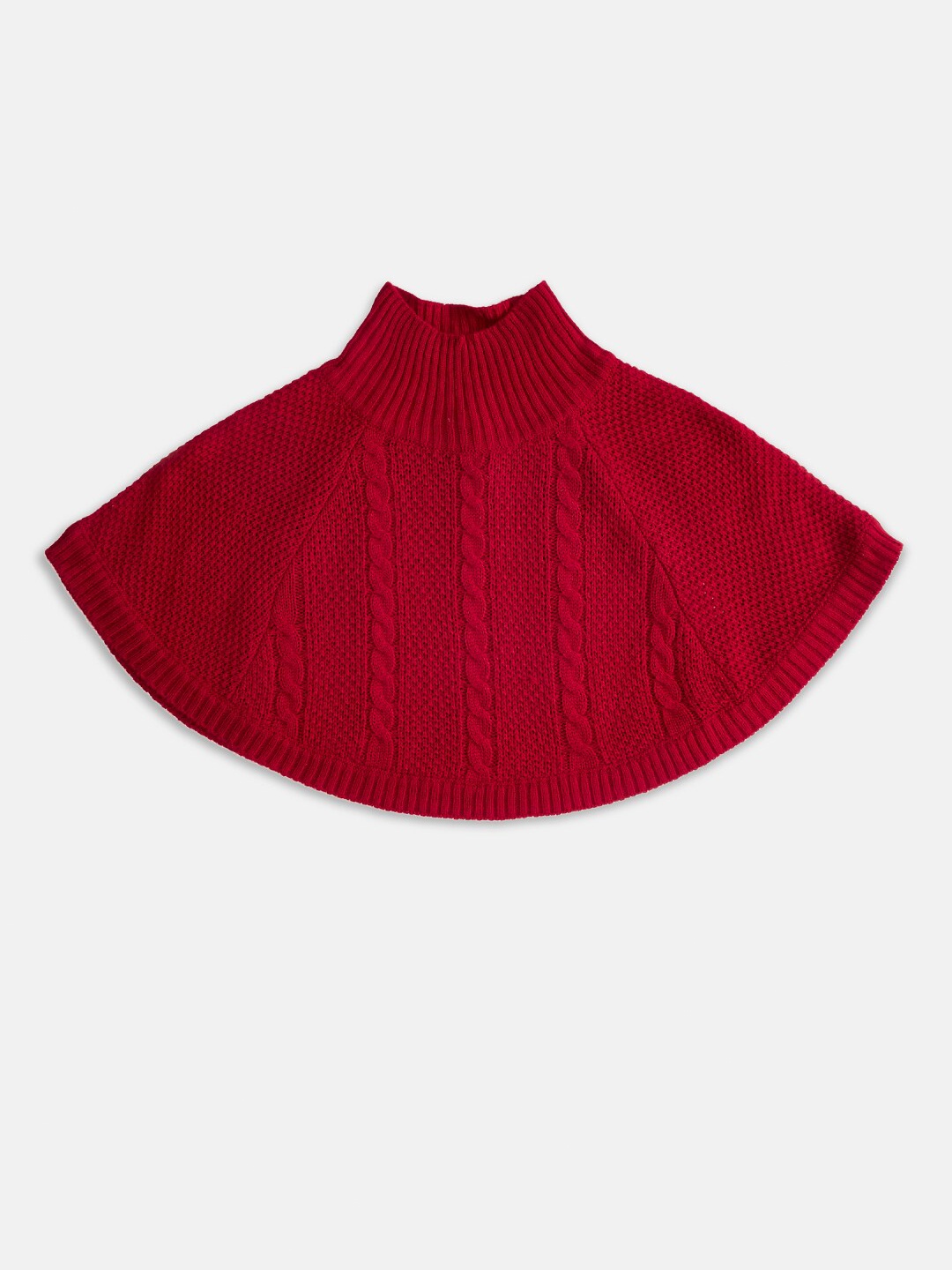 

Pantaloons Junior Girls Red Cable Knit Poncho