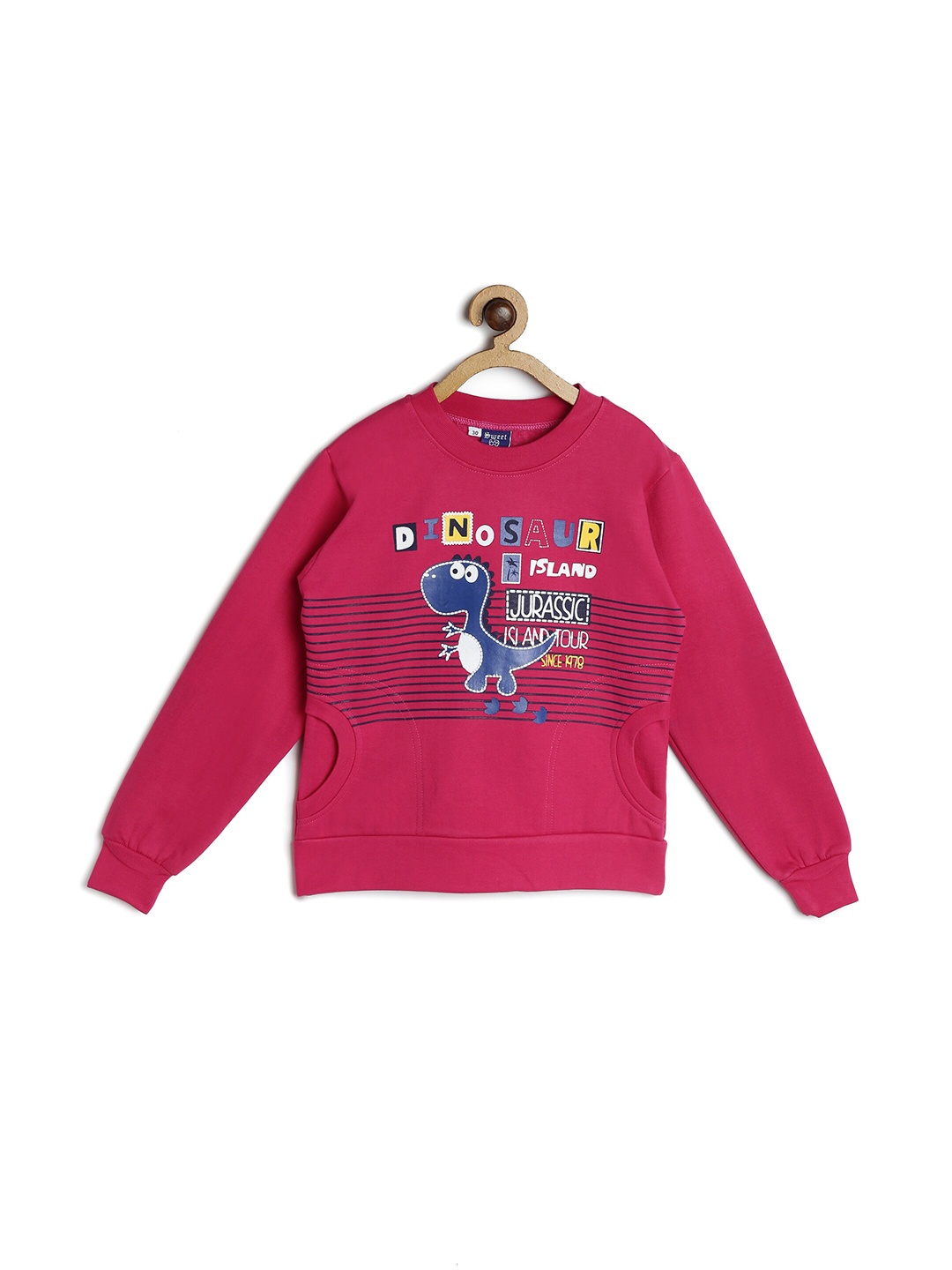 

SWEET ANGEL Boys Pink Printed Round Neck Sweatshirt