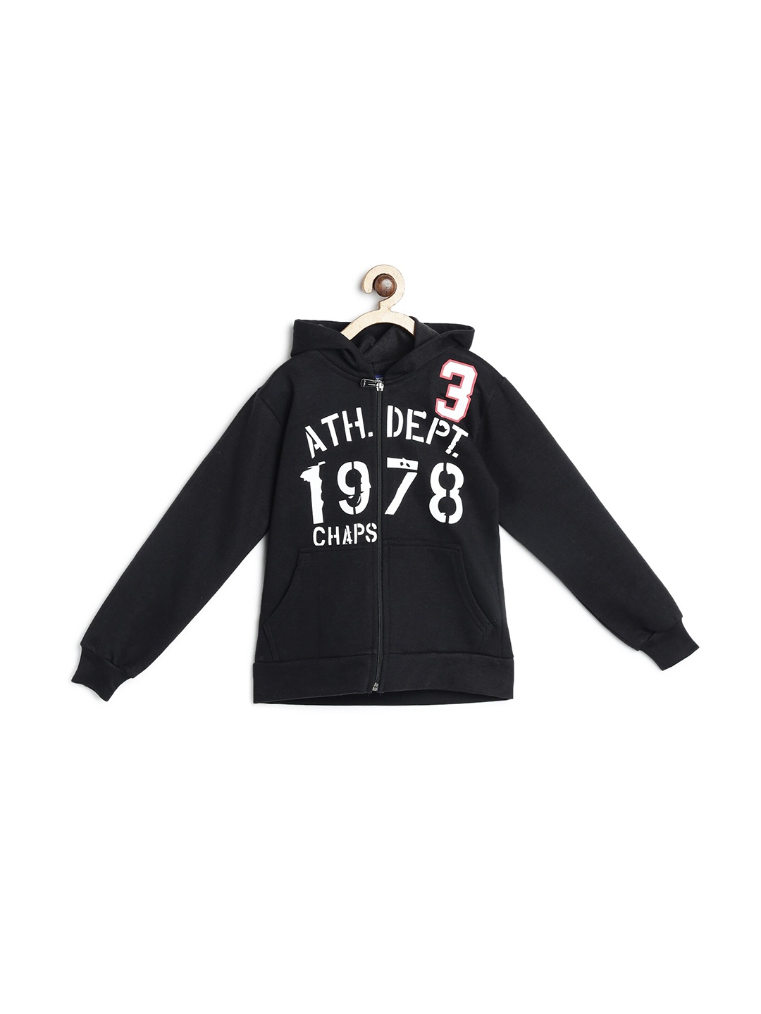 

SWEET ANGEL Boys Black & White Printed Hooded Sweatshirt