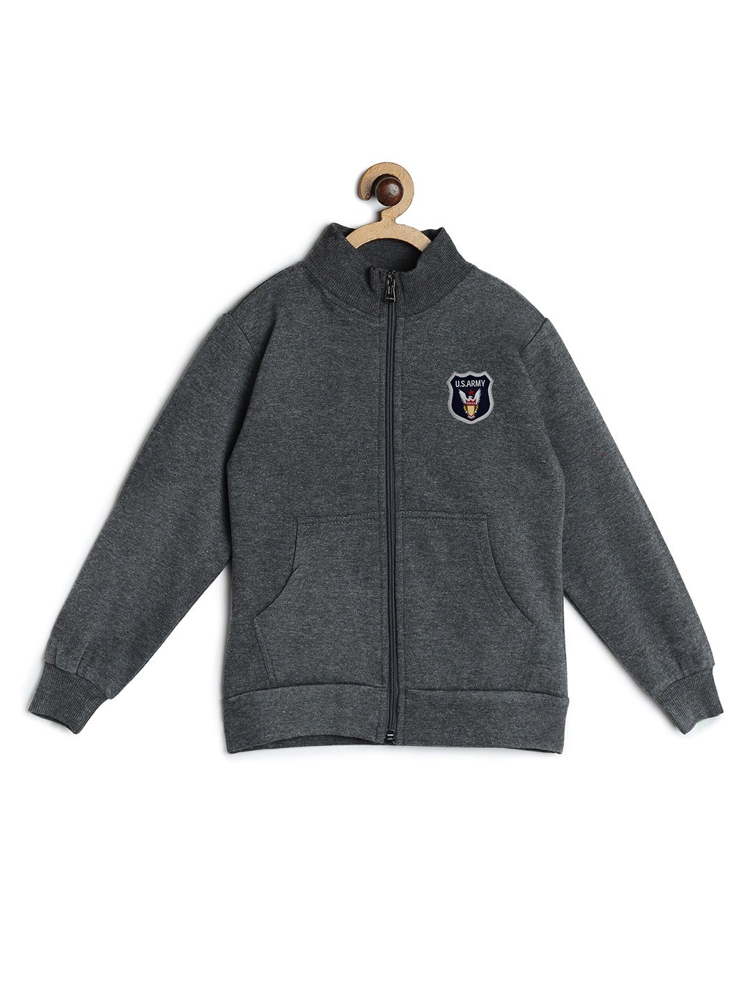 

Fashionable Boys Charcoal Grey Solid Sweatshirt