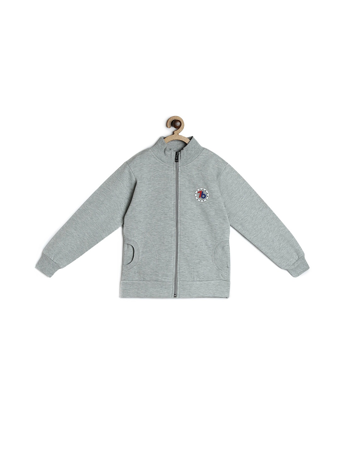 

Fashionable Boys Grey Melange Fleece Sweatshirt