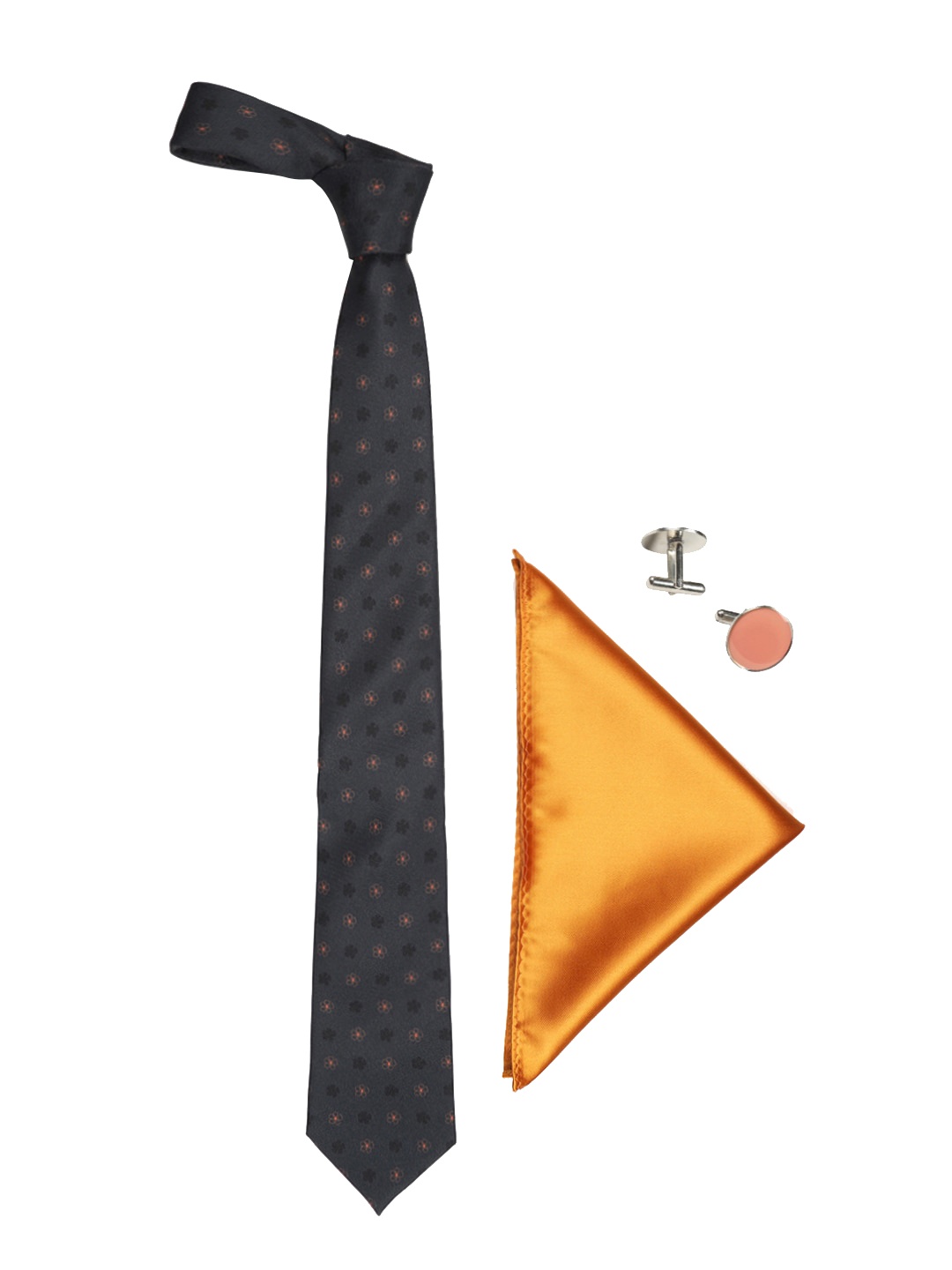 

Tossido Men Black & Orange Microfibre Accessory Gift Set