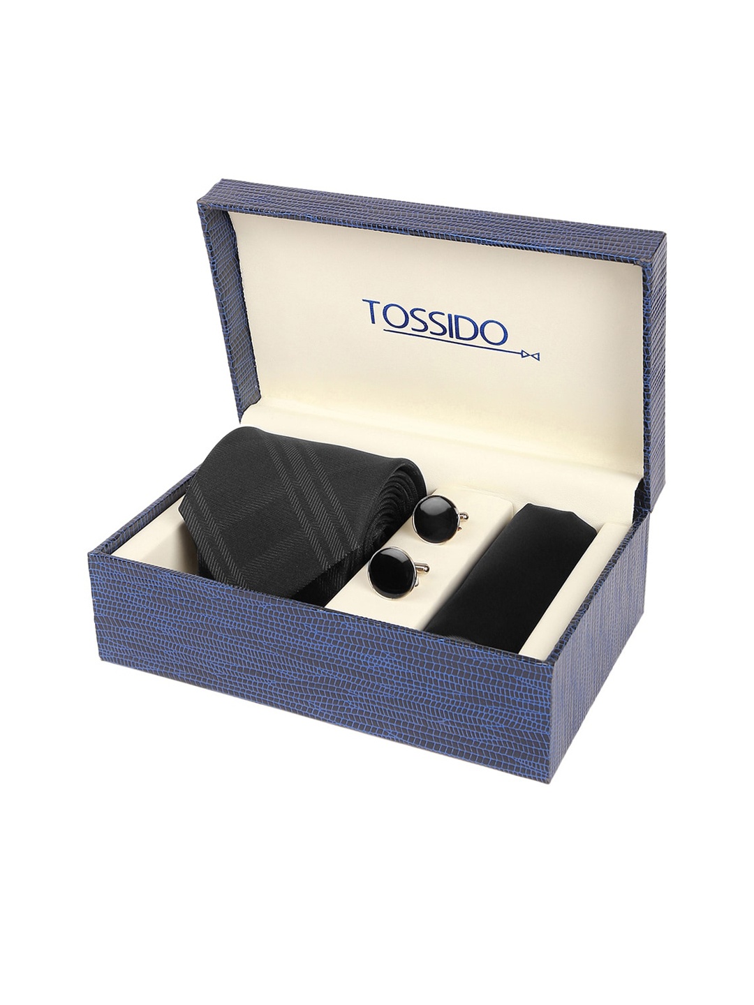 

Tossido Men Black Printed Microfiber Accessory Gift Set