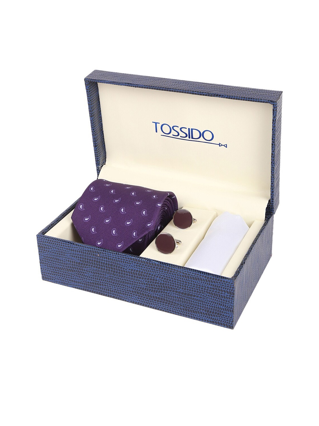 

Tossido Men Purple & White-Toned Accessory Gift Set