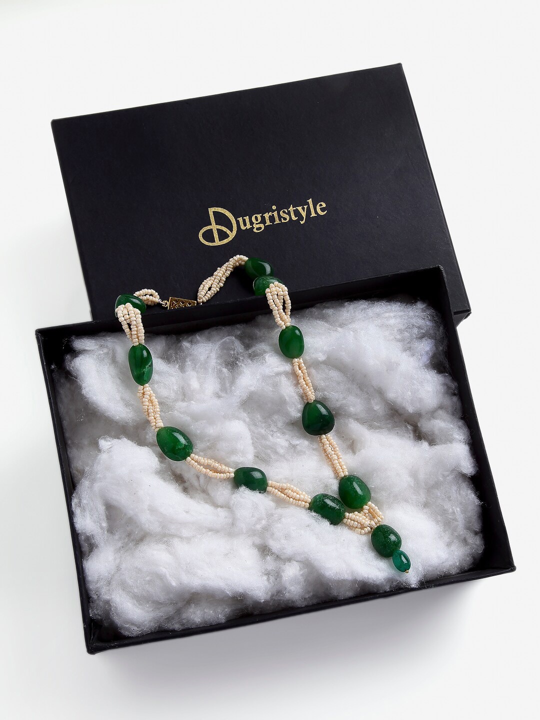 

DUGRISTYLE Gold-Toned & Green Copper Gold-Plated Handcrafted Necklace