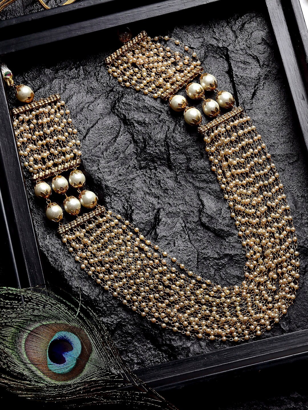 

DUGRISTYLE Gold-Toned & White Copper Gold-Plated Handcrafted Necklace
