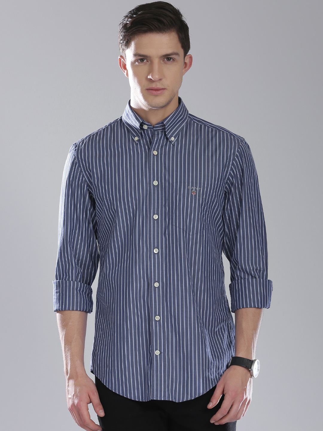 

GANT Men Blue Striped Casual Shirt