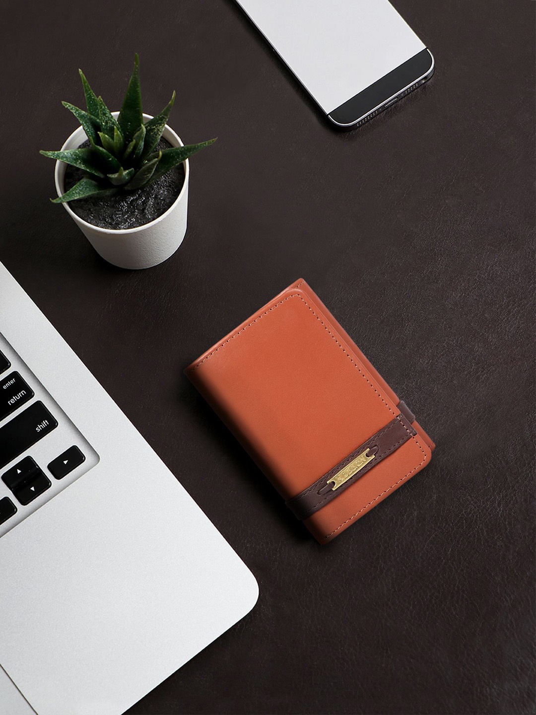 

Hidesign Men Tan Leather Three Fold Wallet