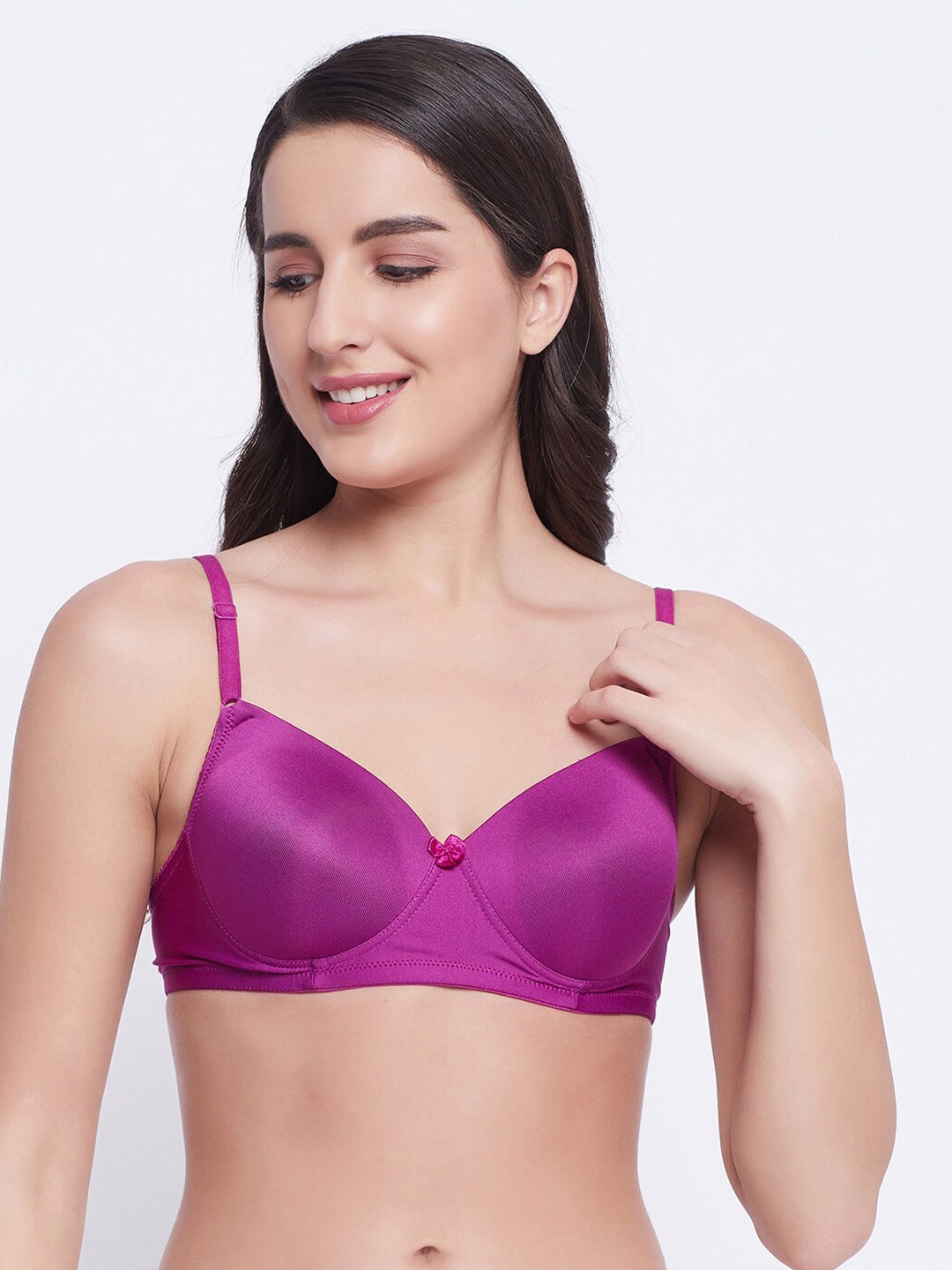 

Clovia Purple T-shirt Bra-Lightly Padded BR0738G1536E