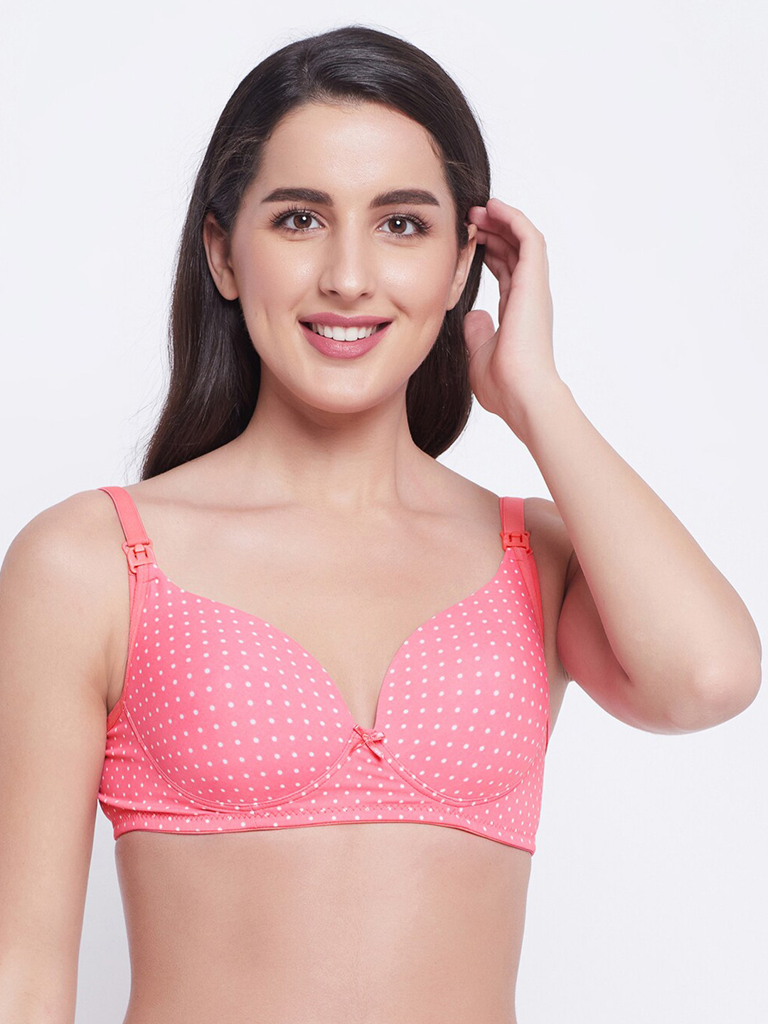 

Clovia Pink & White Maternity Lightly Padded