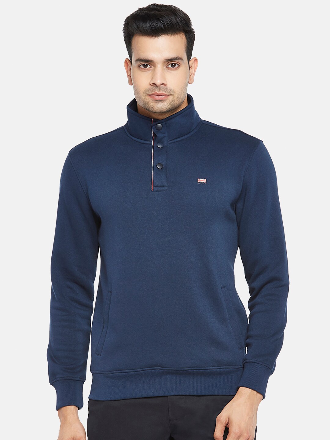 

BYFORD by Pantaloons Men Navy Blue Sweatshirt