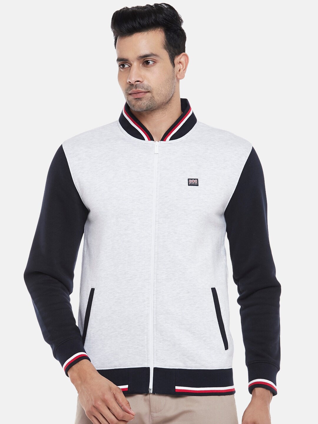 

BYFORD by Pantaloons Men Grey Cotton Melange Sweatshirt, Grey melange