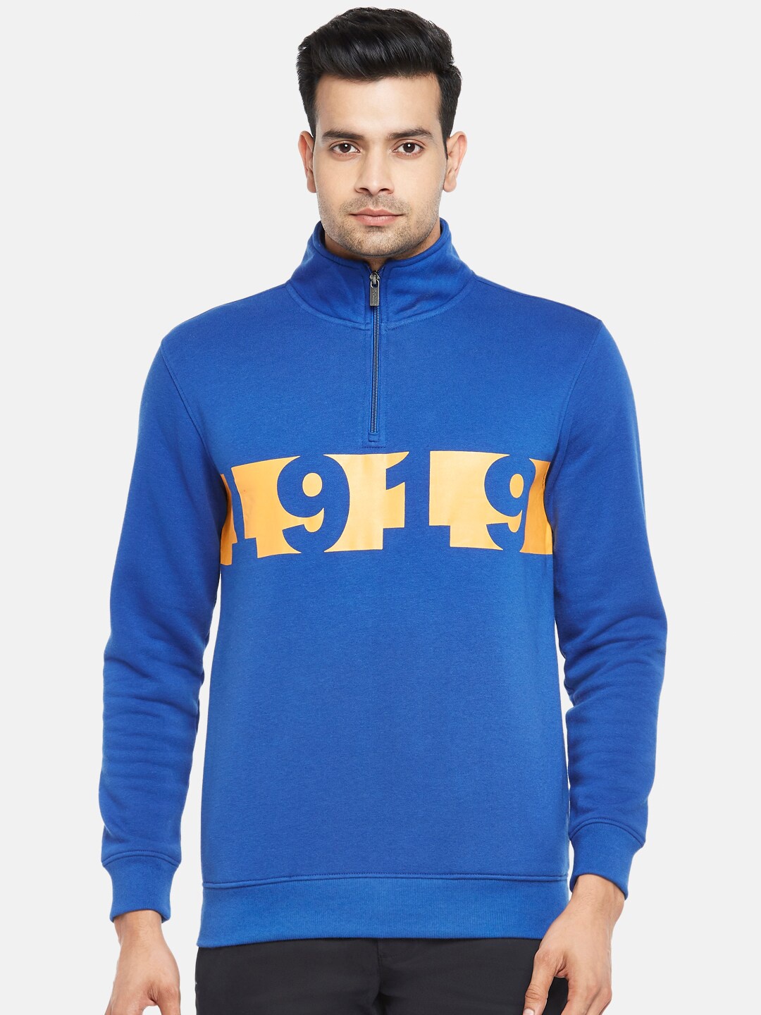 

BYFORD by Pantaloons Men Blue Printed Sweatshirt