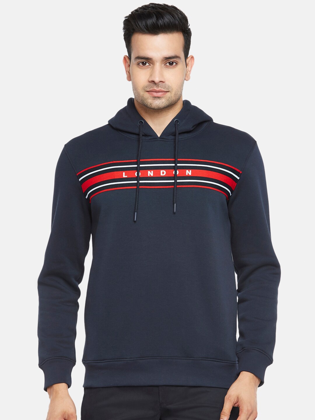 

BYFORD by Pantaloons Men Navy Blue Printed Sweatshirt