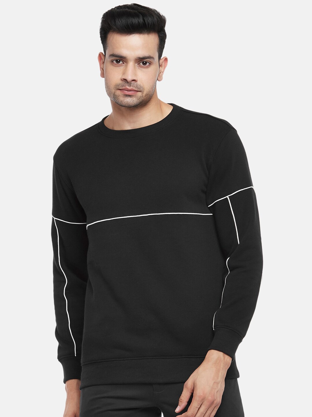 

BYFORD by Pantaloons Men Black Sweatshirt