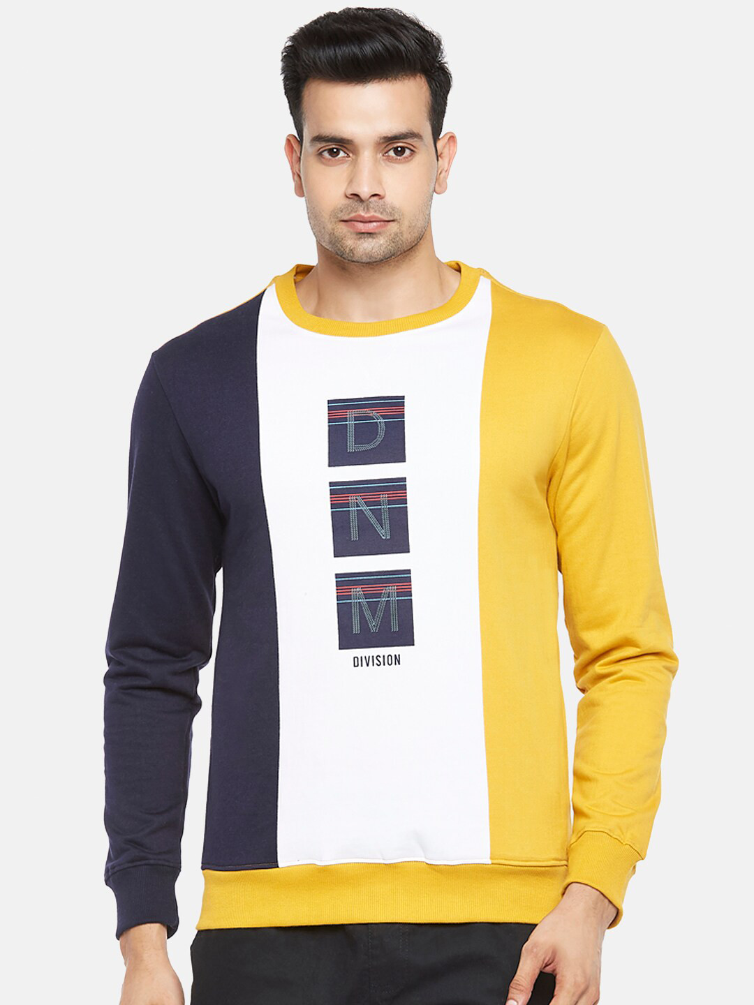 

BYFORD by Pantaloons Men Mustard Colourblocked Sweatshirt