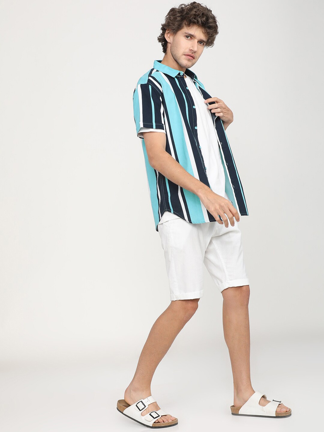 

KETCH Men Slim Fit Multi Striped Casual Shirt, Blue