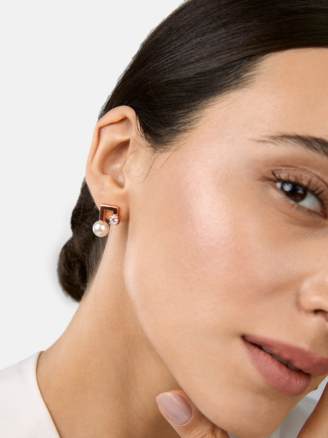 

MINUTIAE Woman Rose Gold Geometric Studs Earrings