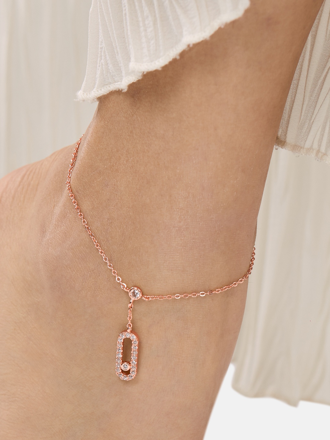 

MINUTIAE Women Rose Gold Geometric Drop Earrings