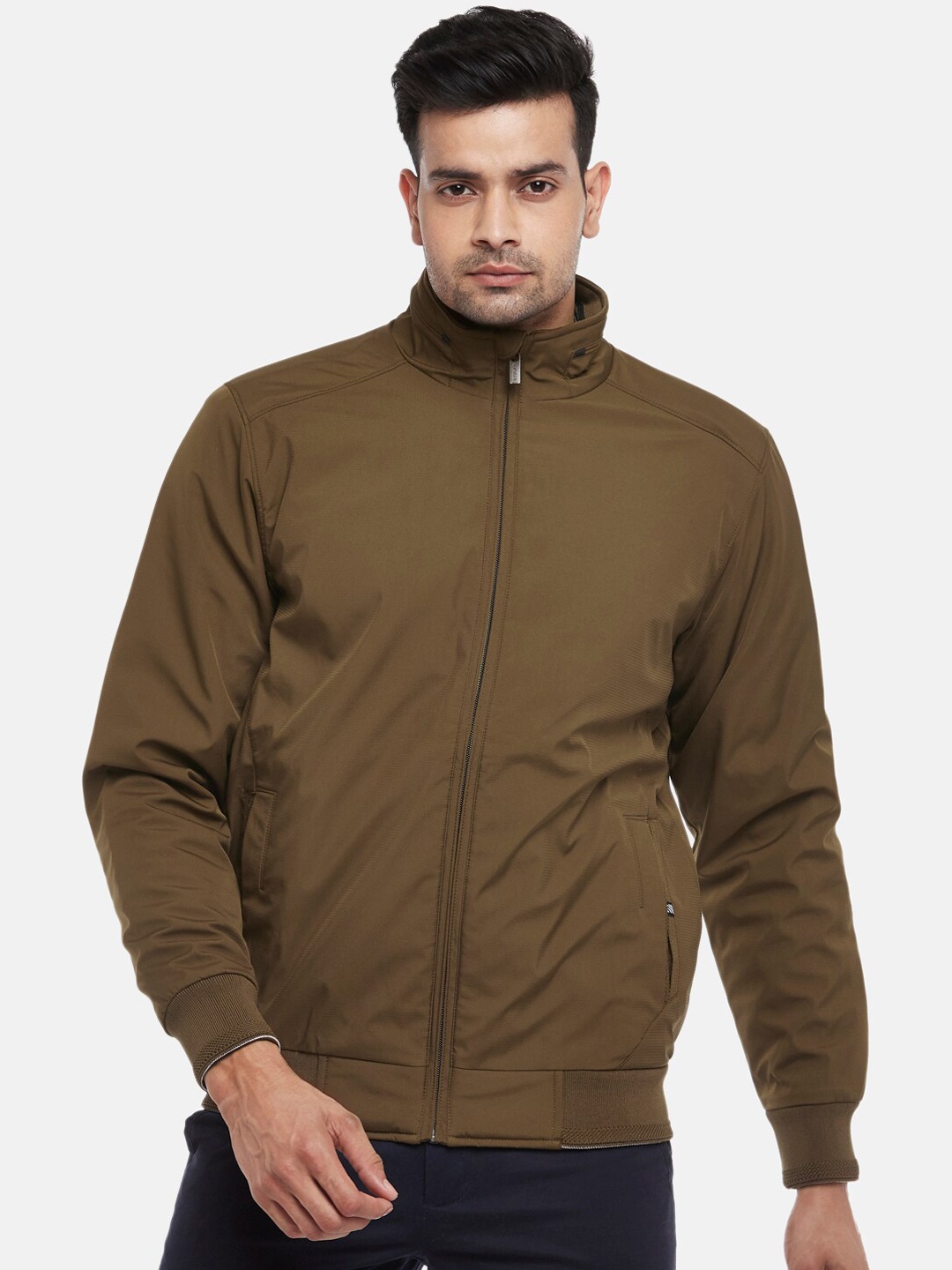 

BYFORD by Pantaloons Men Brown Bomber Jacket