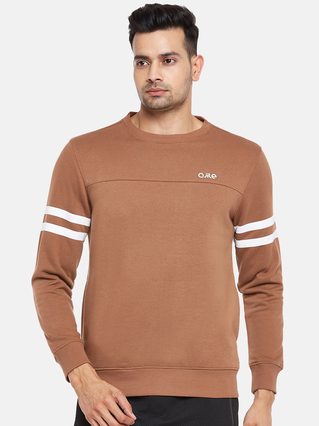 

Ajile by Pantaloons Men Brown Cotton Sweatshirt