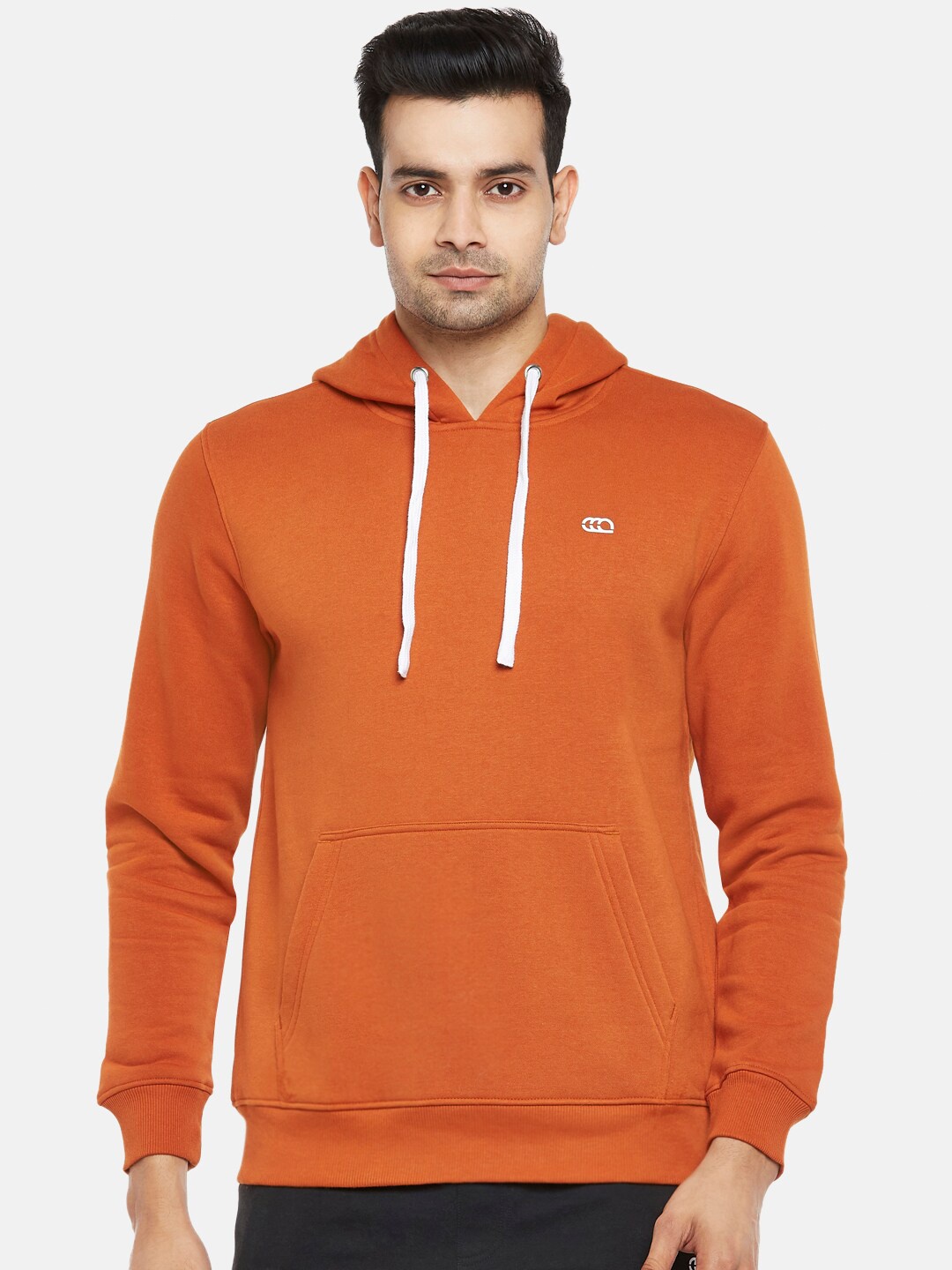 

Ajile by Pantaloons Men Rust Pure Cotton Hooded Sweatshirt