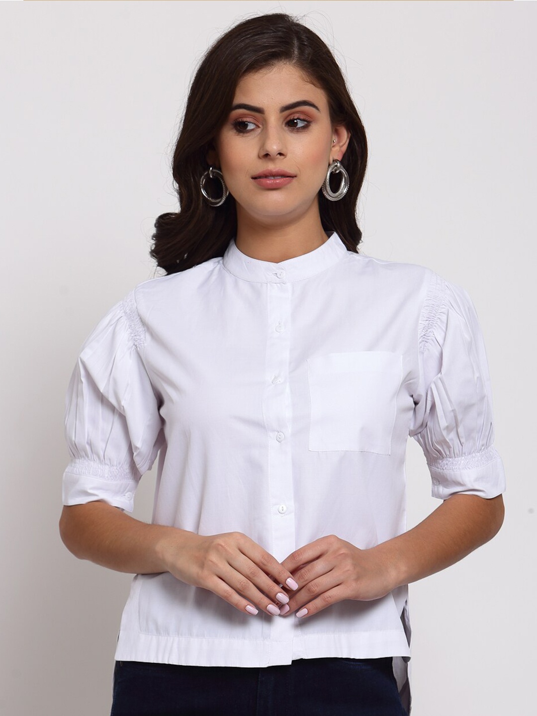 

Style Quotient Women White Contemporary Opaque Formal Shirt