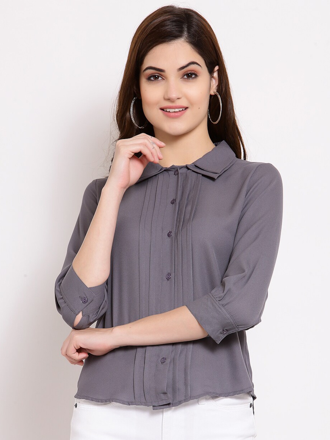 

Style Quotient Women Grey Classic Opaque Formal Shirt