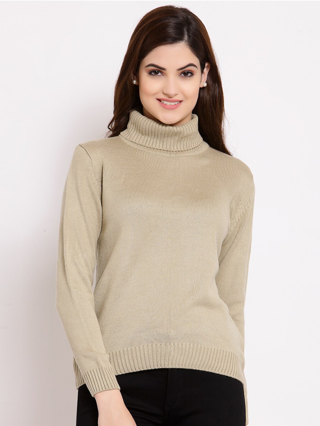 

Style Quotient Women Beige Acrylic Pullover