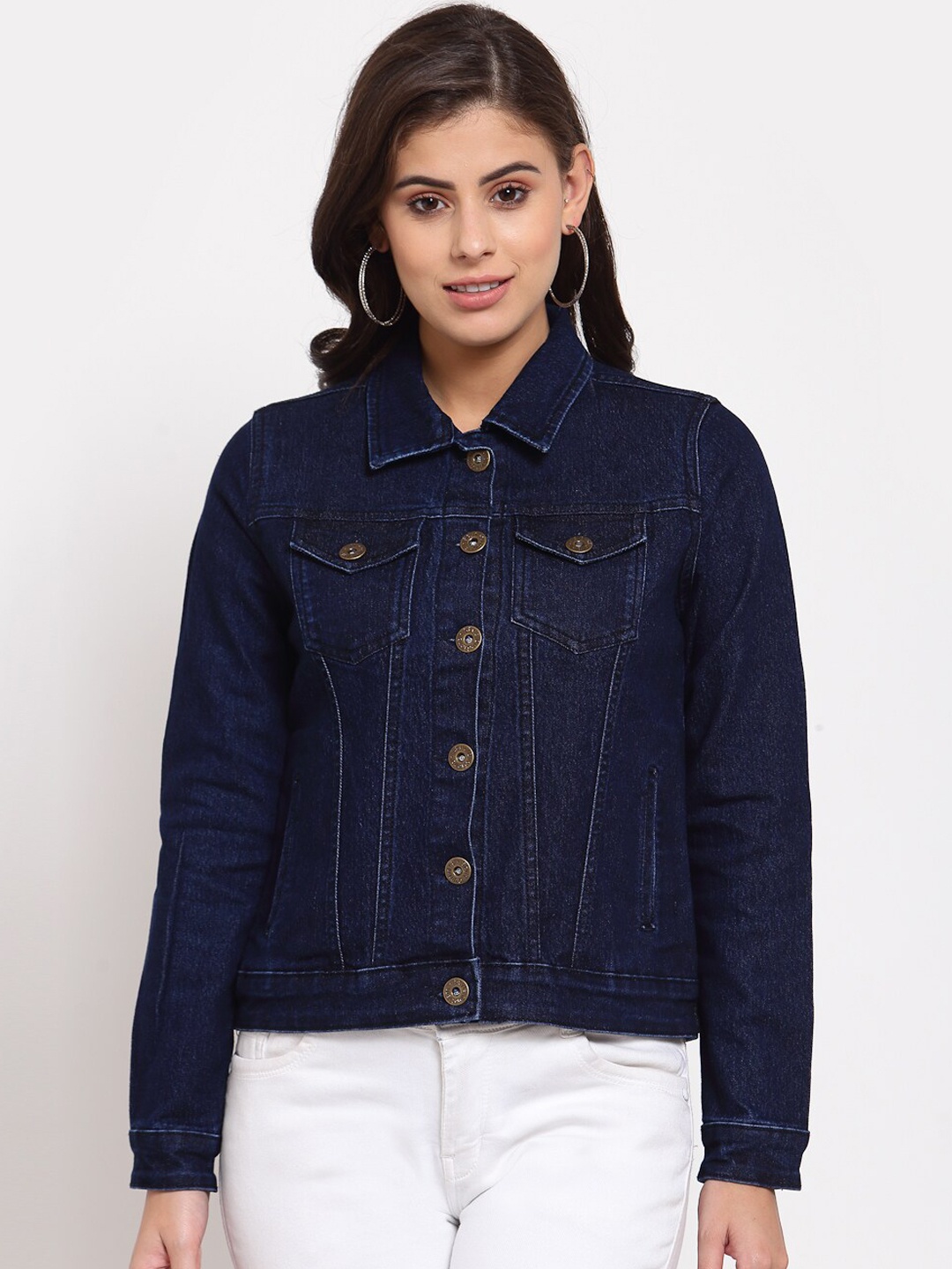 

Style Quotient Women Blue Denim Jacket with Embroidered