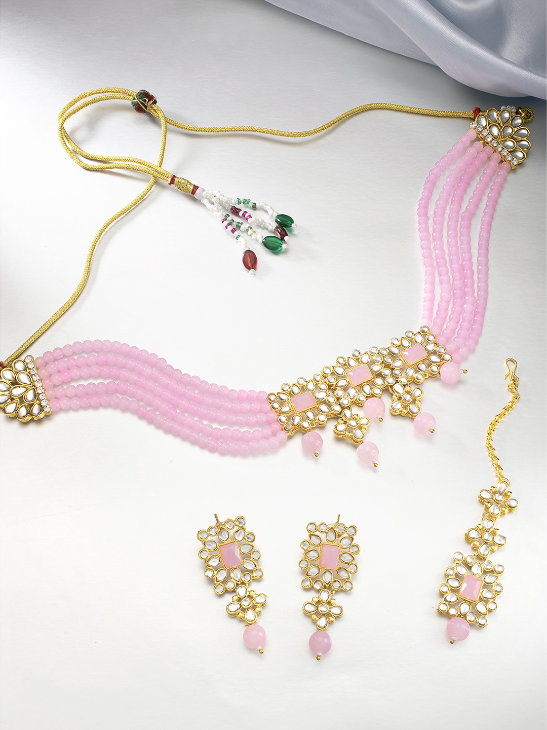 

Peora Pink Gold-Plated Pearl Beaded Jewellery Set