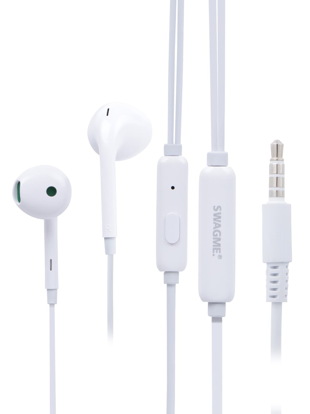 

SWAGME Unisex White Solid 14mm Bass IE007 In-Ear Wired Earphones With Mic